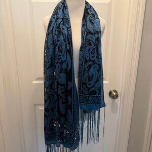 7 Way Scarf by Cruise Wear & Co, Paisley Blue, New w/ tags